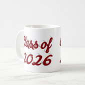 Class of 2026 burgundy script graduation  kaffeetasse (Vorderseite Links)