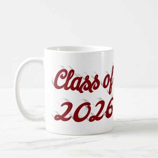 Class of 2026 burgundy script graduation  kaffeetasse (Links)