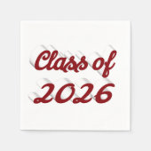 Class of 2026 burgundy script graduation serviette (Vorderseite)