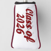 Class of 2026 burgundy text graduation  golf headcover (Rotieren 90)
