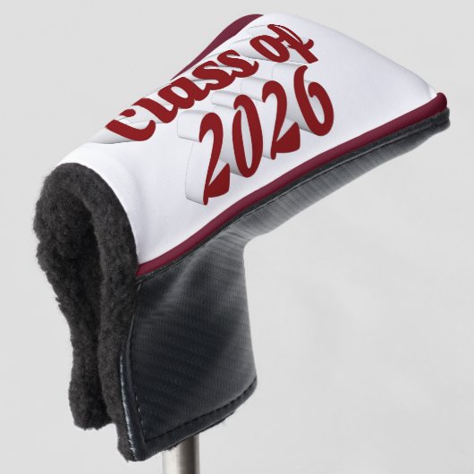 Class of 2026 burgundy text graduation  golf headcover (3/4 Vorderseite)