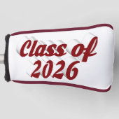 Class of 2026 burgundy text graduation  golf headcover (Vorderseite)