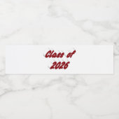 Class of 2026 burgundy tyoography graduation  wasserflaschenetikett (Einzelnes Label)