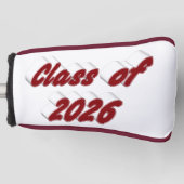 Class of 2026 burgundy typography graduation  golf headcover (Vorderseite)