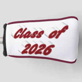 Class of 2026 burgundy typography graduation  golf headcover
