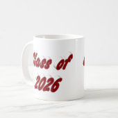 Class of 2026 burgundy typography graduation kaffeetasse (Vorderseite Links)
