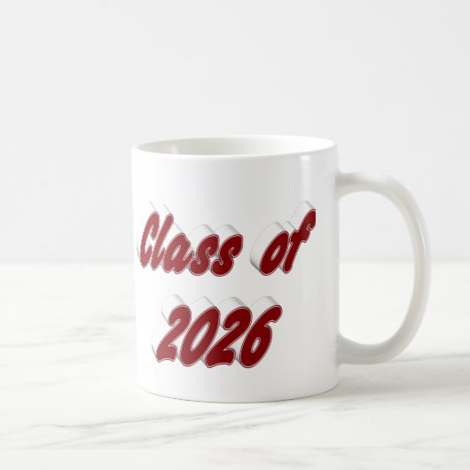 Class of 2026 burgundy typography graduation kaffeetasse (Rechts)