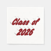 Class of 2026 burgundy typography graduation serviette (Vorderseite)