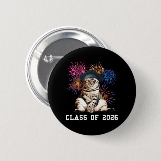 Class Of 2026 Cat Lover Button (Vorne & Hinten)
