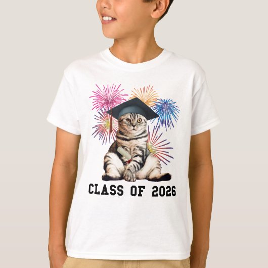 Class Of 2026 Cat Lover T-Shirt (Vorderseite)