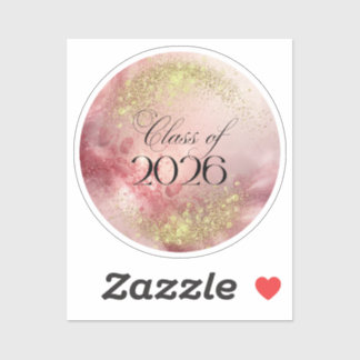 Class of 2026 - Custom Cut Vinyl Sticker (Pink)