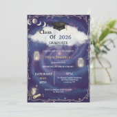 Class of 2026 Die Cut Graduation Invitation Custom Einladung (Stehend Vorderseite)