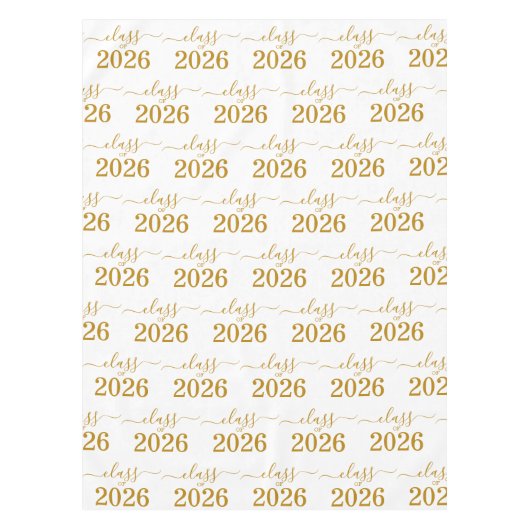 Class of 2026 Elegant Gold Script  Tischdecke (Vorderseite)