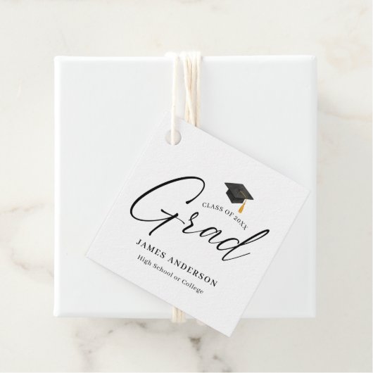 Class of 2026 Elegant Script Graduate Geschenkanhänger (Beispiel)
