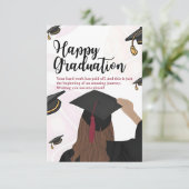 Class of 2026 Female Graduate Congratulations Card Einladung (Stehend Vorderseite)