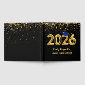Class of 2026 Gold Balloons With Blue Cap Gästebuch (Voll)