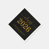 Class of 2026 Gold  Black Graduation  Serviette (Ecke)