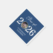 Class of 2026 Gold Glitter Graduation Napkin Serviette (Ecke)