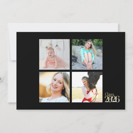 Class of 2026 Gold Grad Red with Photo Einladung (Rückseite)