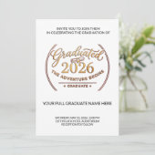 Class of 2026 Gold Invitation | Invitación Oro Einladung (Stehend Vorderseite)