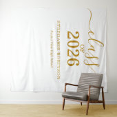 Class of 2026 Gold Script Graduation Backdrop Prop Wandteppich (Beispiel (Horizontal))