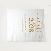 Class of 2026 Gold Script Graduation Backdrop Prop Wandteppich (Vorderseite (Horizontal))