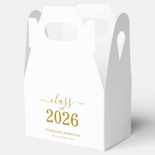 Class of 2026 Gold Script Graduation   Geschenkschachtel (Geöffnet)