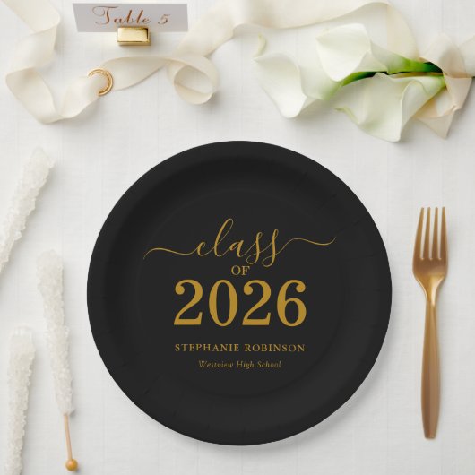 Class of 2026 Gold Script Graduation  Pappteller (Hochzeit)