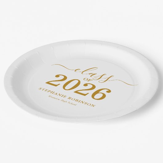 Class of 2026 Gold Script Graduation   Pappteller (Schrägansicht)