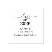 Class of 2026 Gold Script Typography Graduation  Gummistempel (Prägung)