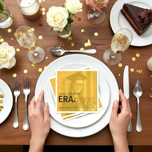 Class of 2026 Golden Photo Serviette