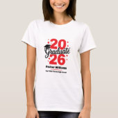 Class of 2026 Grad Cap | Graduate Red T-Shirt (Vorderseite)