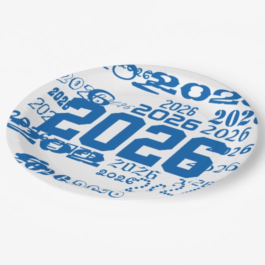 Class Of 2026 Grad Pattern Graduation Year Pappteller (Schrägansicht)