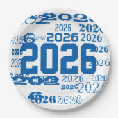 Class Of 2026 Grad Pattern Graduation Year Pappteller (Vorderseite)