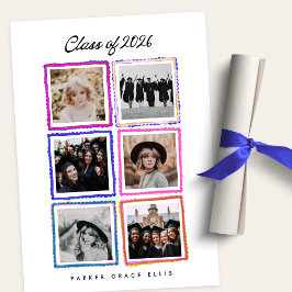 Class of 2026 Graduate 6 Photo Collage High School Ankündigung