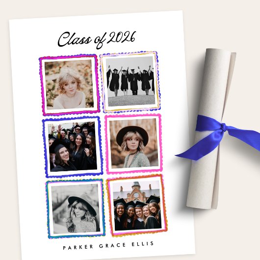 Class of 2026 Graduate 6 Photo Collage High School Ankündigung