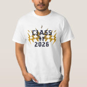 Class Of 2026 Graduate Cool Lightning Rocker White T-Shirt (Vorderseite)