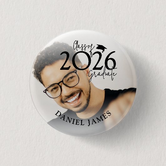 Class Of 2026 Graduate | Photo Graduation Button (Vorderseite)