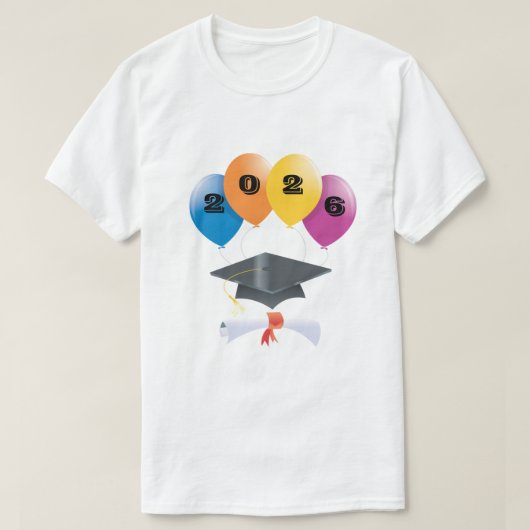 Class of 2026 Graduation Balloons Graduate Diploma T-Shirt (Design vorne)