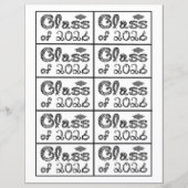 Class of 2026 Graduation Black Tag Captions Paper (Vorderseite)