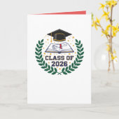 Class of 2026 Graduation Cap Folded Blank Card Karte (Gelbe Blume)