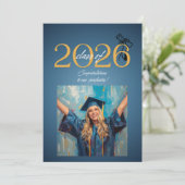 Class of 2026 Graduation Celebration Modern Blue & Einladung (Stehend Vorderseite)