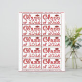 Class of 2026 Graduation Crimson Red Tag Captions (Stehend Vorderseite)