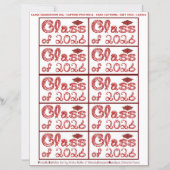 Class of 2026 Graduation Crimson Red Tag Captions (Vorderseite)