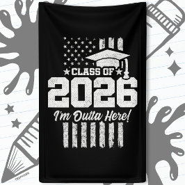 Class of 2026 Graduation Distressed Flag Design Banner