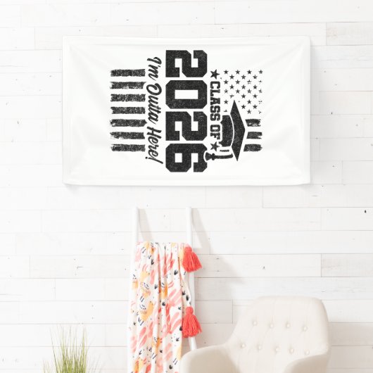 Class of 2026 Graduation Distressed Flag Design Banner (Insitu)