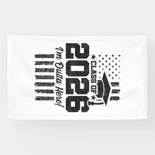 Class of 2026 Graduation Distressed Flag Design Banner (Horizontal)
