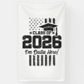 Class of 2026 Graduation Distressed Flag Design Banner (Vertikal)