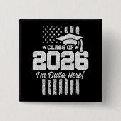 Class of 2026 Graduation Distressed Flag Design Button (Vorderseite)