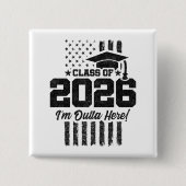 Class of 2026 Graduation Distressed Flag Design Button (Vorderseite)